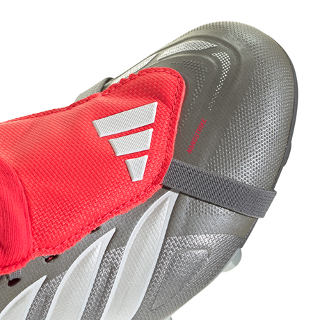 adidas Predator League Fold-Over Tongue FG Youth Soccer Cleats - Grey/Red