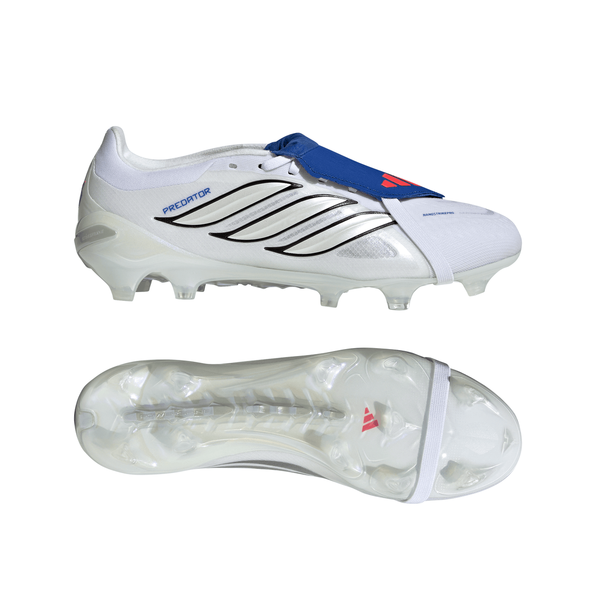 adidas Predator Pro Fold-Over Tongue FG Firm Ground Men's Soccer Cleats - White/Zero Metallic/Blue