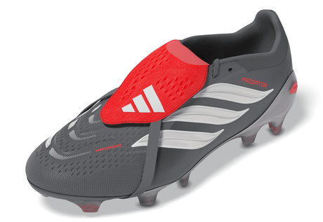 Botas de fútbol para hombre adidas Predator Pro Fold-Over Tongue FG - Gris/Rojo