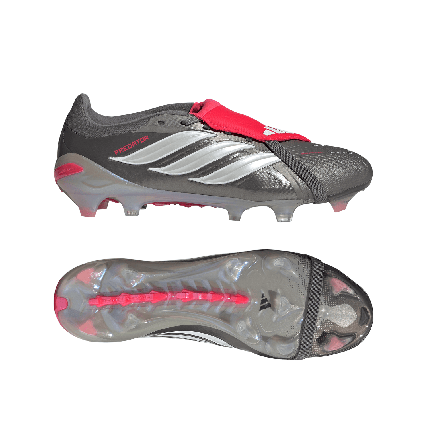 adidas Predator Pro Fold-Over Tongue FG Men's Soccer Cleats - Grey/Red