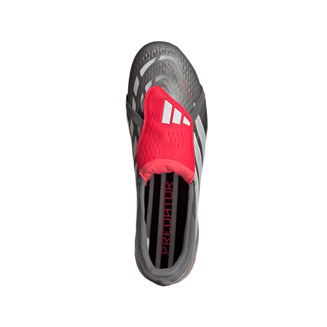 Botas de fútbol para hombre adidas Predator Pro Fold-Over Tongue FG - Gris/Rojo