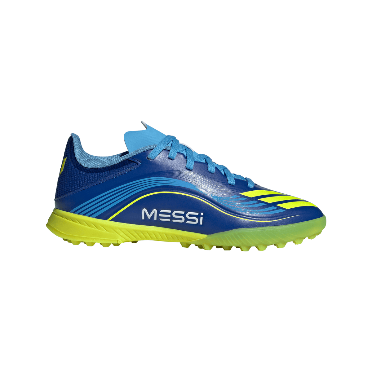 adidas F50 Messi League TF Youth Soccer Cleats - Royal Blue/Yellow/Blue