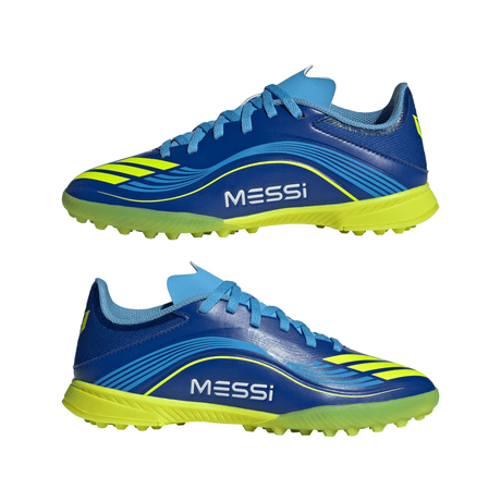 adidas F50 Messi League TF Youth Soccer Cleats - Royal Blue/Yellow/Blue