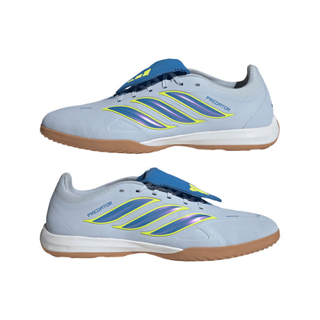adidas Predator League Fold-Over Tongue IN Indoor Men's Soccer Shoes - Sky/Blue/Yellow