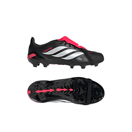 adidas Predator League Fold-Over Tongue FG Firm Ground Youth Soccer Cleats - Black/White