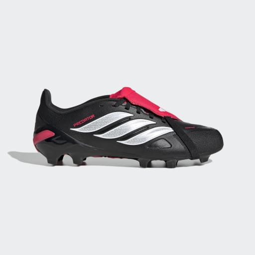 adidas Predator League Fold-Over Tongue FG Firm Ground Youth Soccer Cleats - Black/White