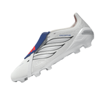 adidas Predator League Fold-Over Tongue FG Firm Ground Youth Soccer Cleats - White/Zero Metallic/Blue