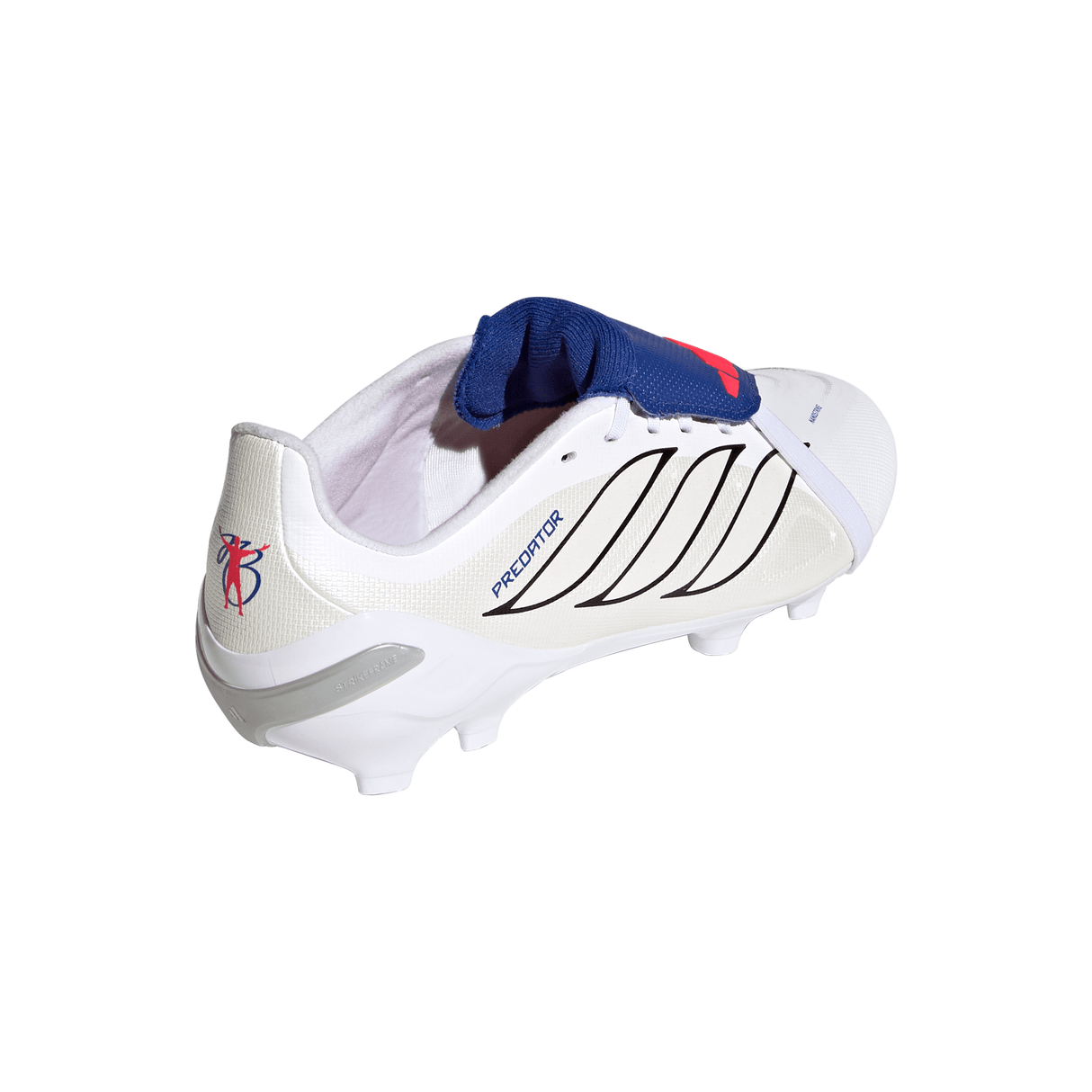 adidas Predator League Fold-Over Tongue FG Firm Ground Youth Soccer Cleats - White/Zero Metallic/Blue