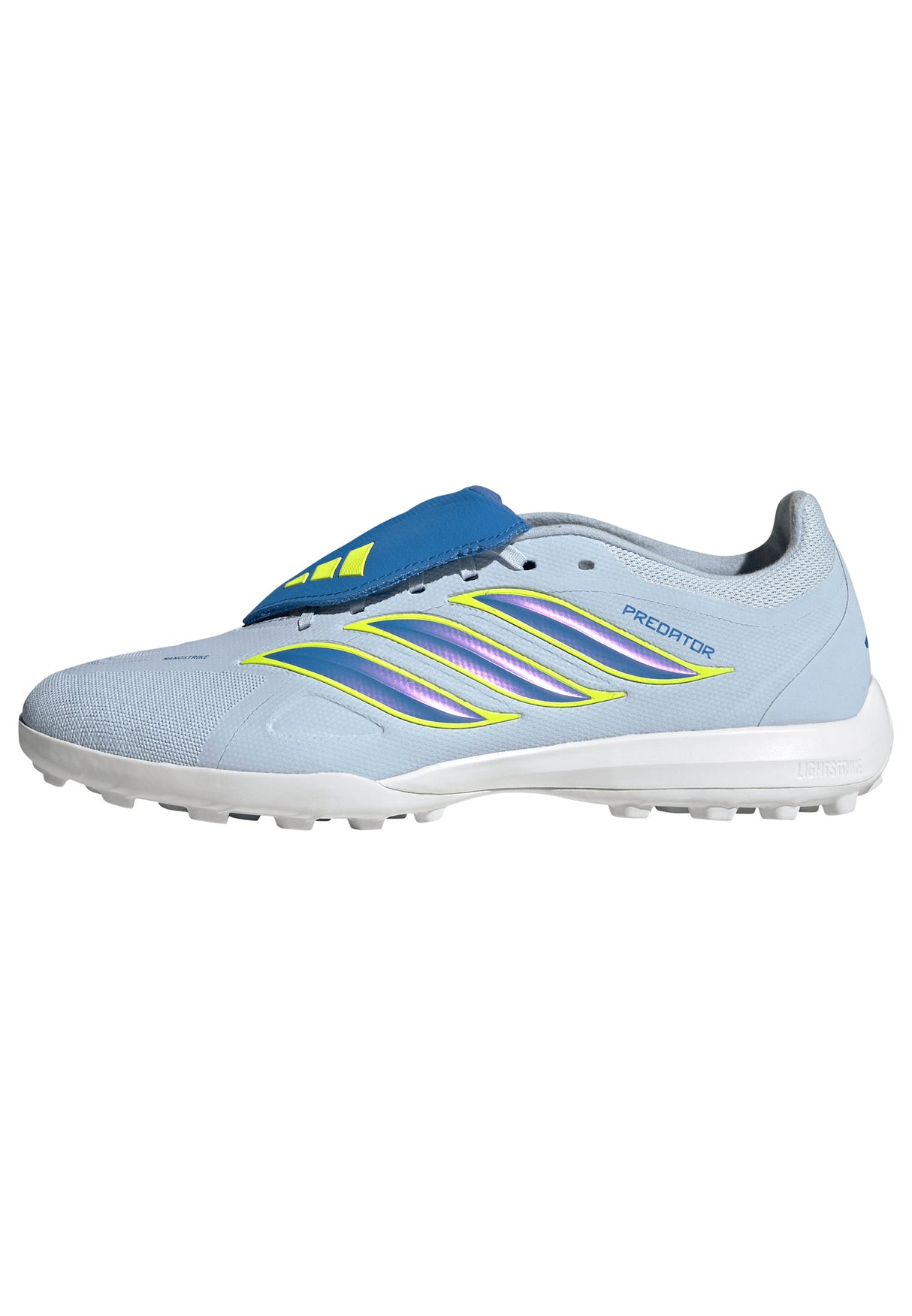 Botines de fútbol adidas Predator League TF Turf de hombre con lengüeta plegable - Cielo/Azul/Amarillo
