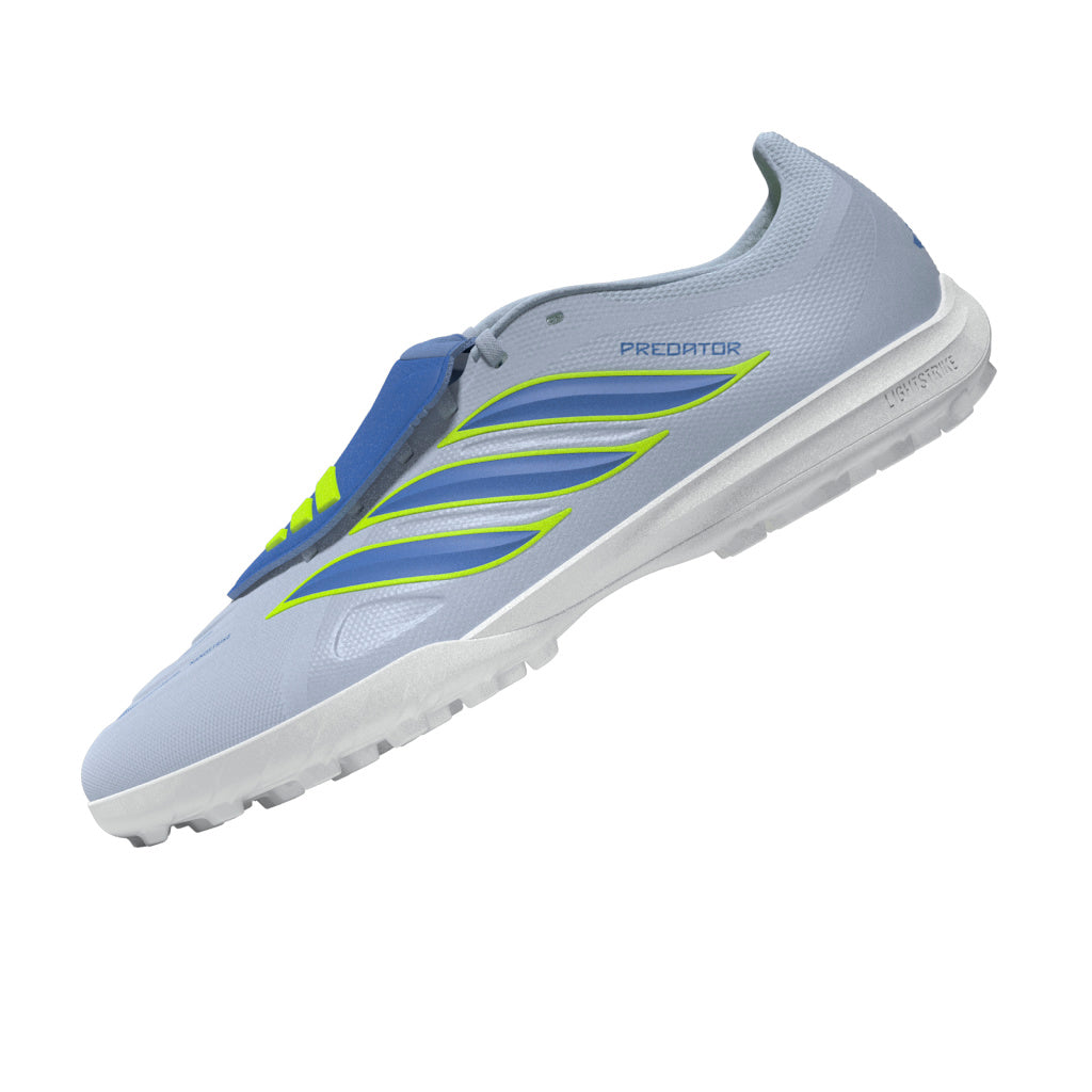Botines de fútbol adidas Predator League TF Turf de hombre con lengüeta plegable - Cielo/Azul/Amarillo