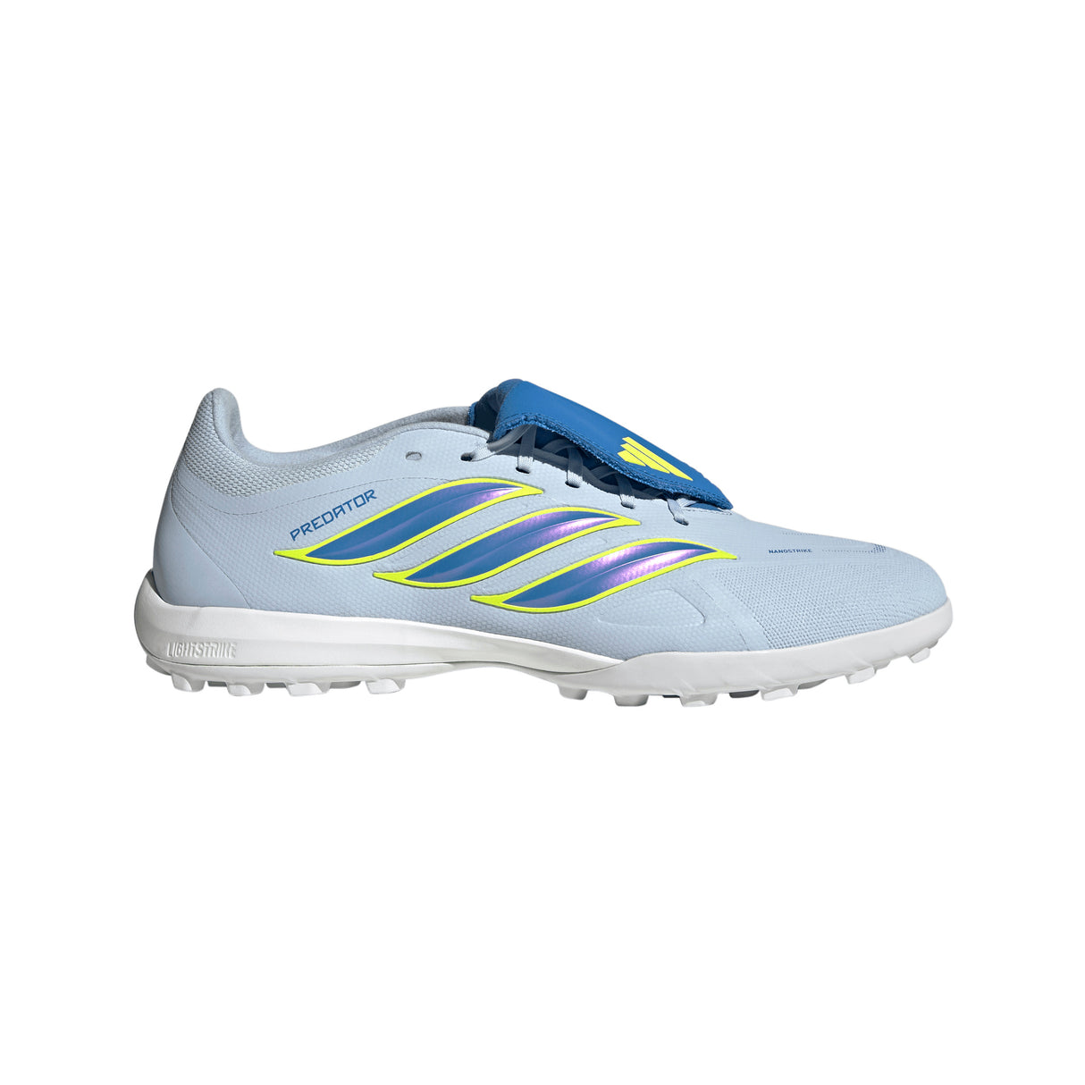 Botines de fútbol adidas Predator League TF Turf de hombre con lengüeta plegable - Cielo/Azul/Amarillo