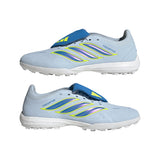 Botines de fútbol adidas Predator League TF Turf de hombre con lengüeta plegable - Cielo/Azul/Amarillo