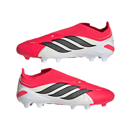 adidas Predator League Laceless FG Firm Ground Youth Soccer Cleats - Red/Black/White