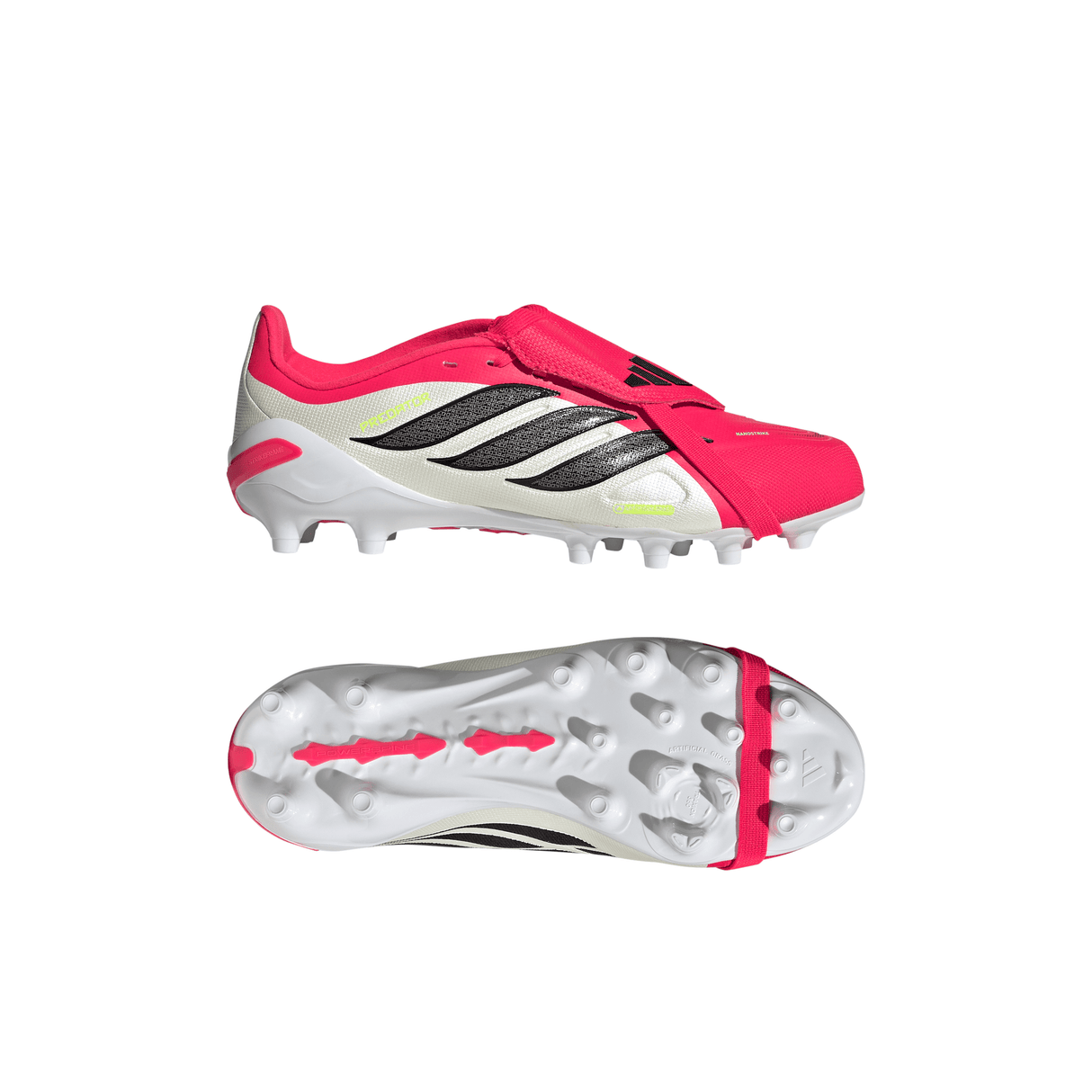 adidas Predator League Fold-Over Tongue AG Artificial Ground Youth Soccer Cleats - Red/Black/White