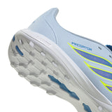 Tacos de fútbol juvenil adidas Predator League Fold-Over Tongue TF para césped artificial - Celeste/Azul/Amarillo