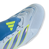 Tacos de fútbol juvenil adidas Predator League Fold-Over Tongue TF para césped artificial - Celeste/Azul/Amarillo