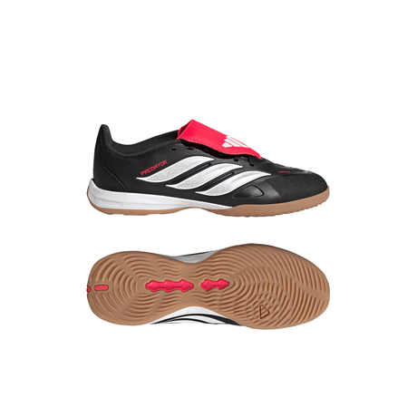 adidas Predator League Fold-Over Tongue IN Indoor Youth Soccer Shoes - Black/White