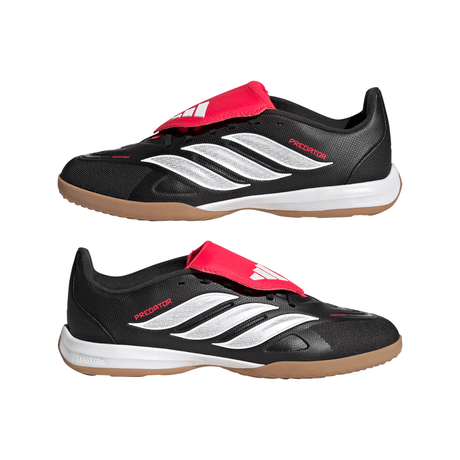 adidas Predator League Fold-Over Tongue IN Indoor Youth Soccer Shoes - Black/White