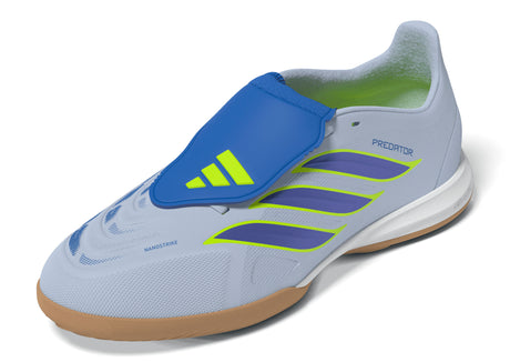 adidas Predator League Fold-Over Tongue IN Indoor Youth Soccer Shoes - Sky/Blue/Yellow