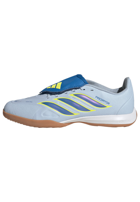adidas Predator League Fold-Over Tongue IN Indoor Youth Soccer Shoes - Sky/Blue/Yellow