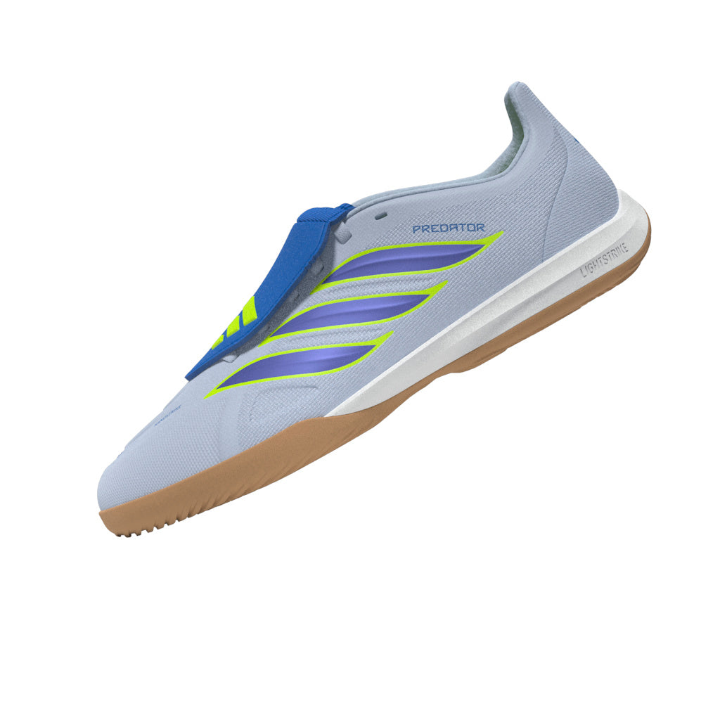 adidas Predator League Fold-Over Tongue IN Indoor Youth Soccer Shoes - Sky/Blue/Yellow
