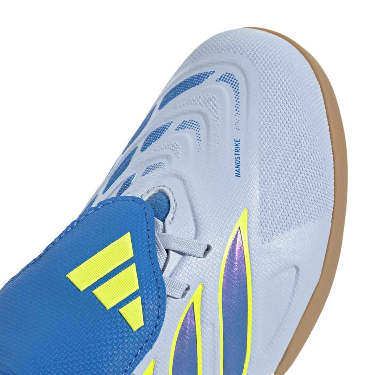 adidas Predator League Fold-Over Tongue IN Indoor Youth Soccer Shoes - Sky/Blue/Yellow