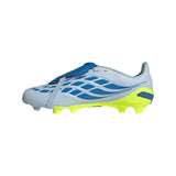 Tacos de fútbol juvenil adidas Predator League Fold-Over Tongue FG para terreno firme - Celeste/Azul/Amarillo