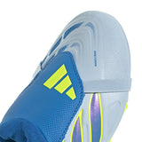 Tacos de fútbol juvenil adidas Predator League Fold-Over Tongue FG para terreno firme - Celeste/Azul/Amarillo