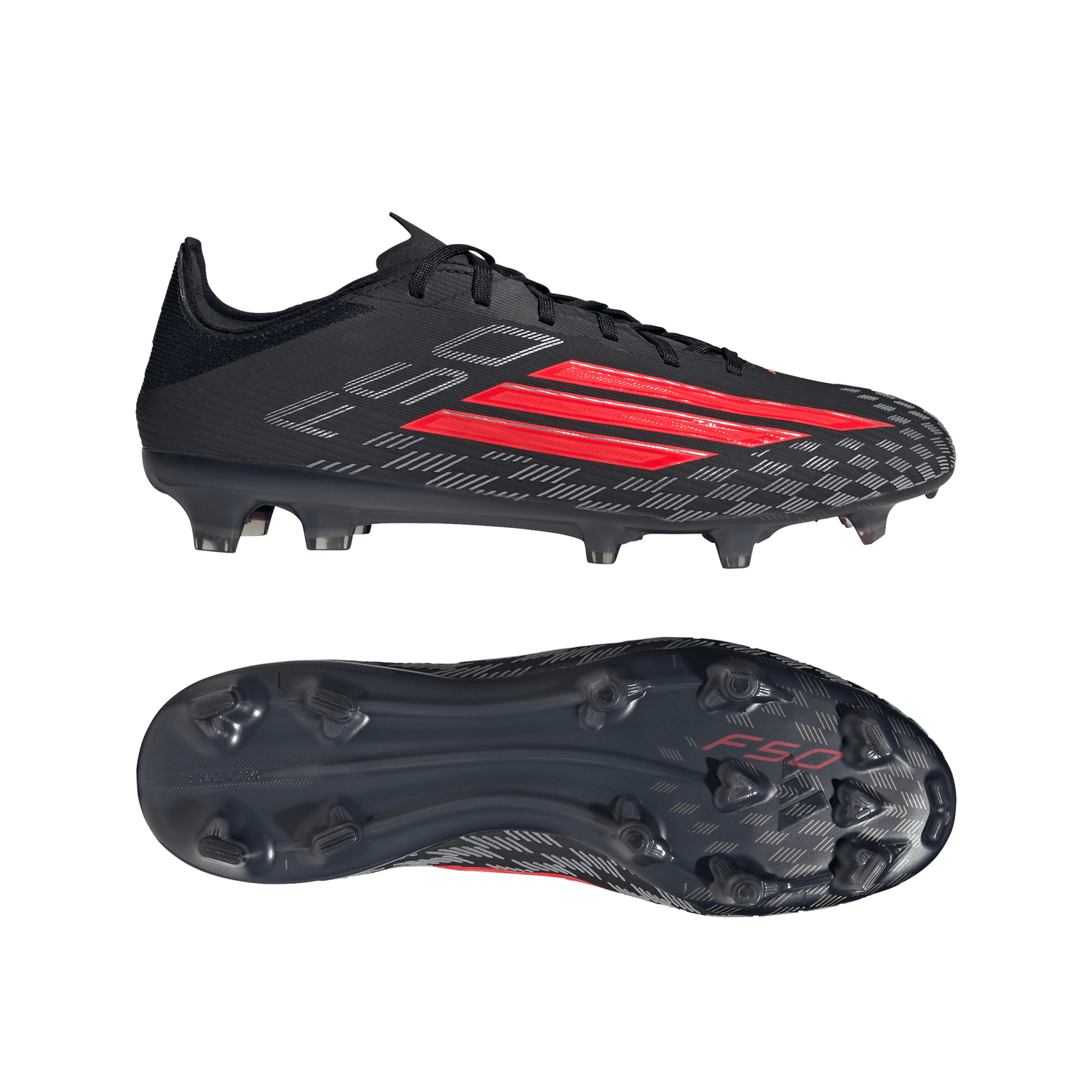Botas de fútbol adidas F50 Pro FG de terreno firme para hombre - Negro/Rojo