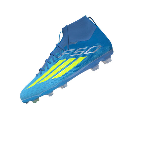 adidas F50 Elite Mid Cut FG Firm Ground Youth Soccer Cleats - Blue/Yellow/Aqua