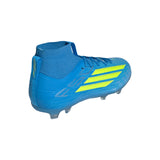 adidas F50 Elite Mid Cut FG Firm Ground Youth Soccer Cleats - Blue/Yellow/Aqua