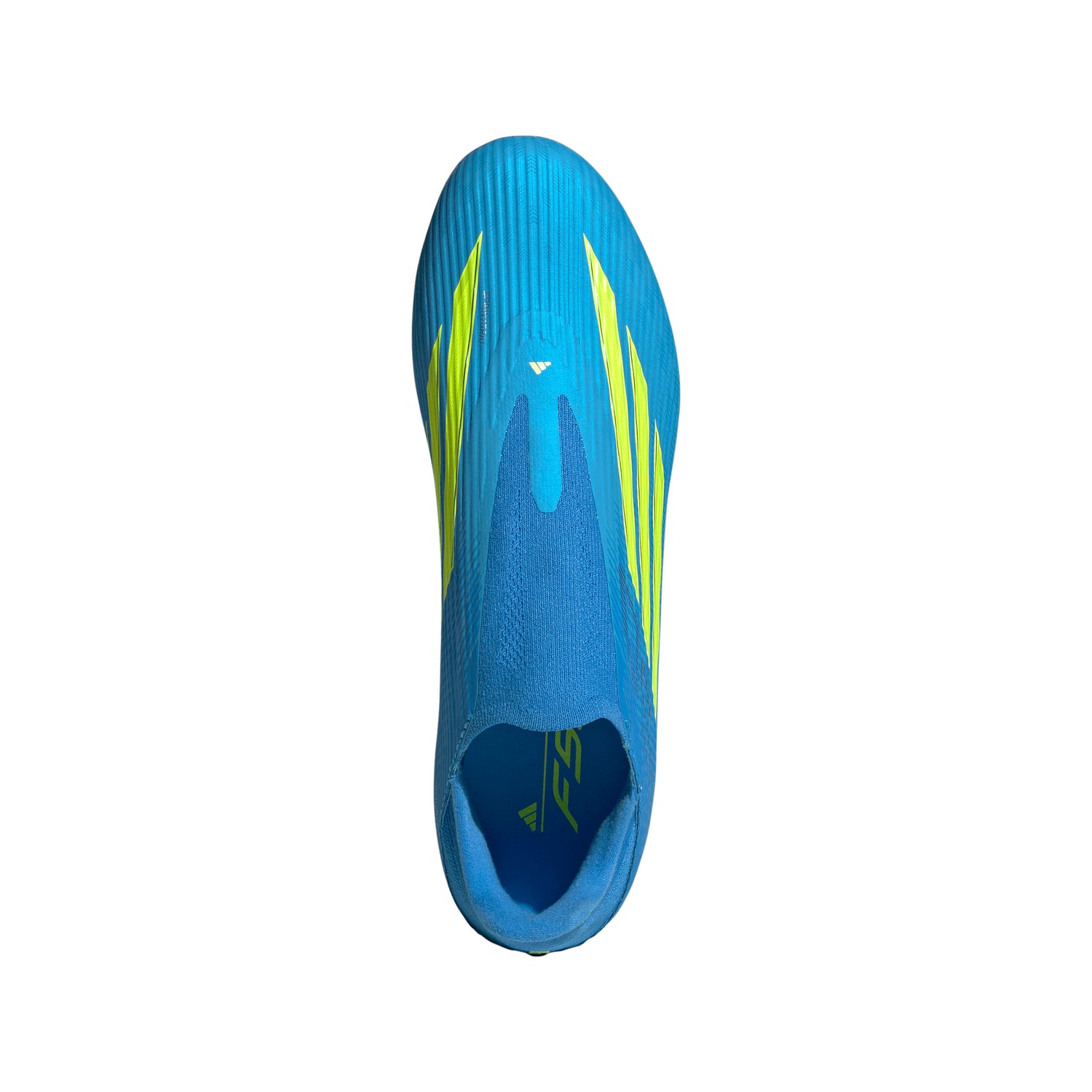 Tacos de fútbol adidas F50 League sin cordones FG/MG para terreno firme/múltiple para hombre - Azul/Amarillo/Aqua