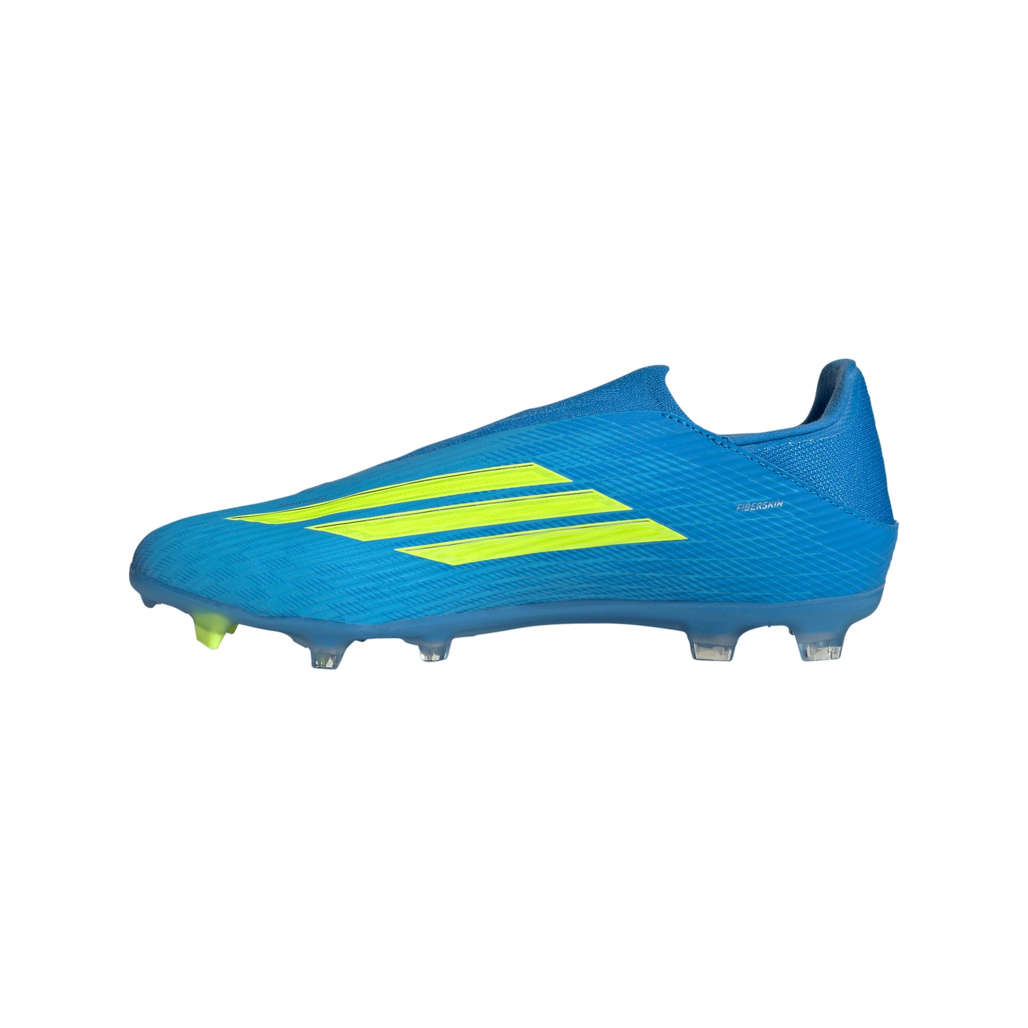 Tacos de fútbol adidas F50 League sin cordones FG/MG para terreno firme/múltiple para hombre - Azul/Amarillo/Aqua