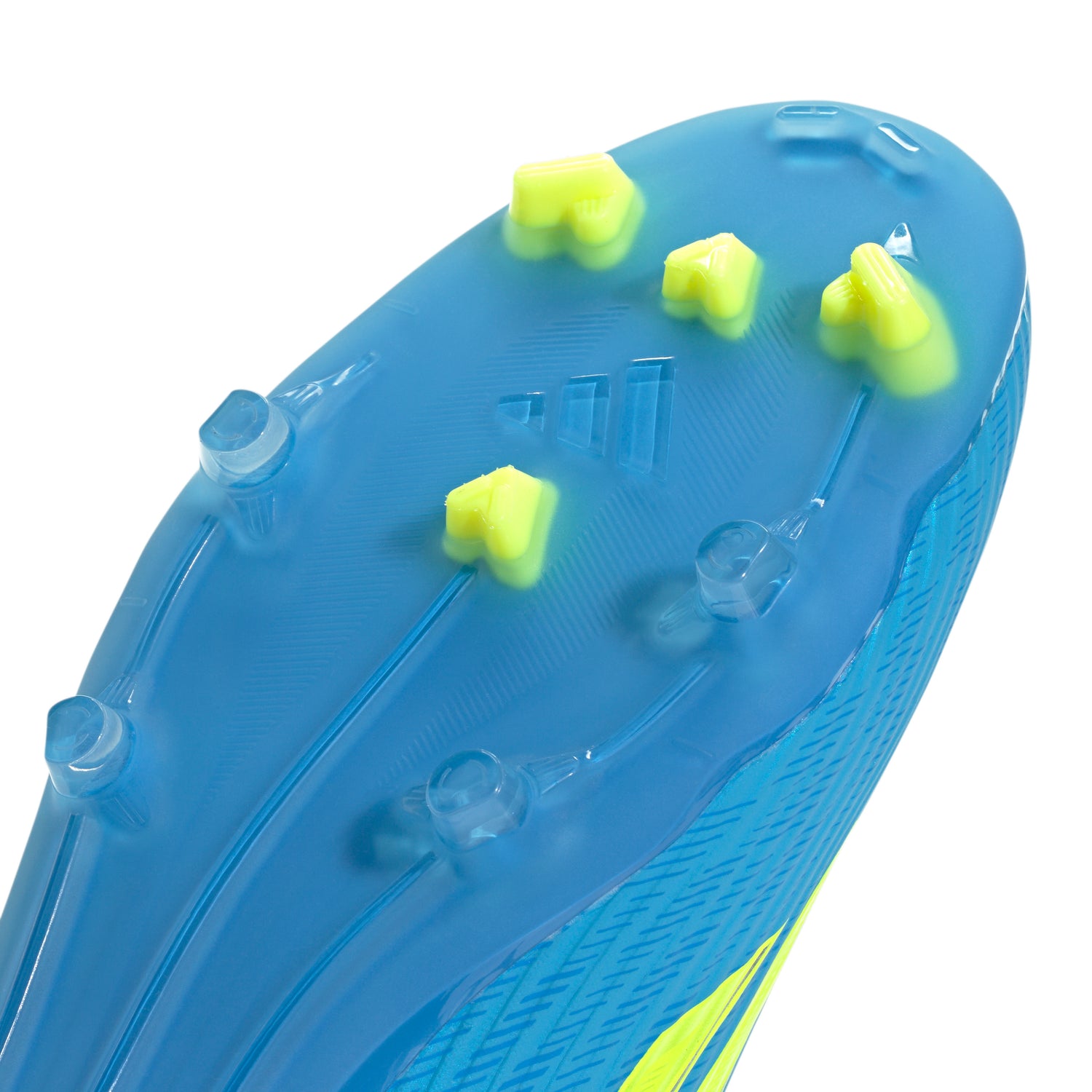 Tacos de fútbol adidas F50 League sin cordones FG/MG para terreno firme/múltiple para hombre - Azul/Amarillo/Aqua