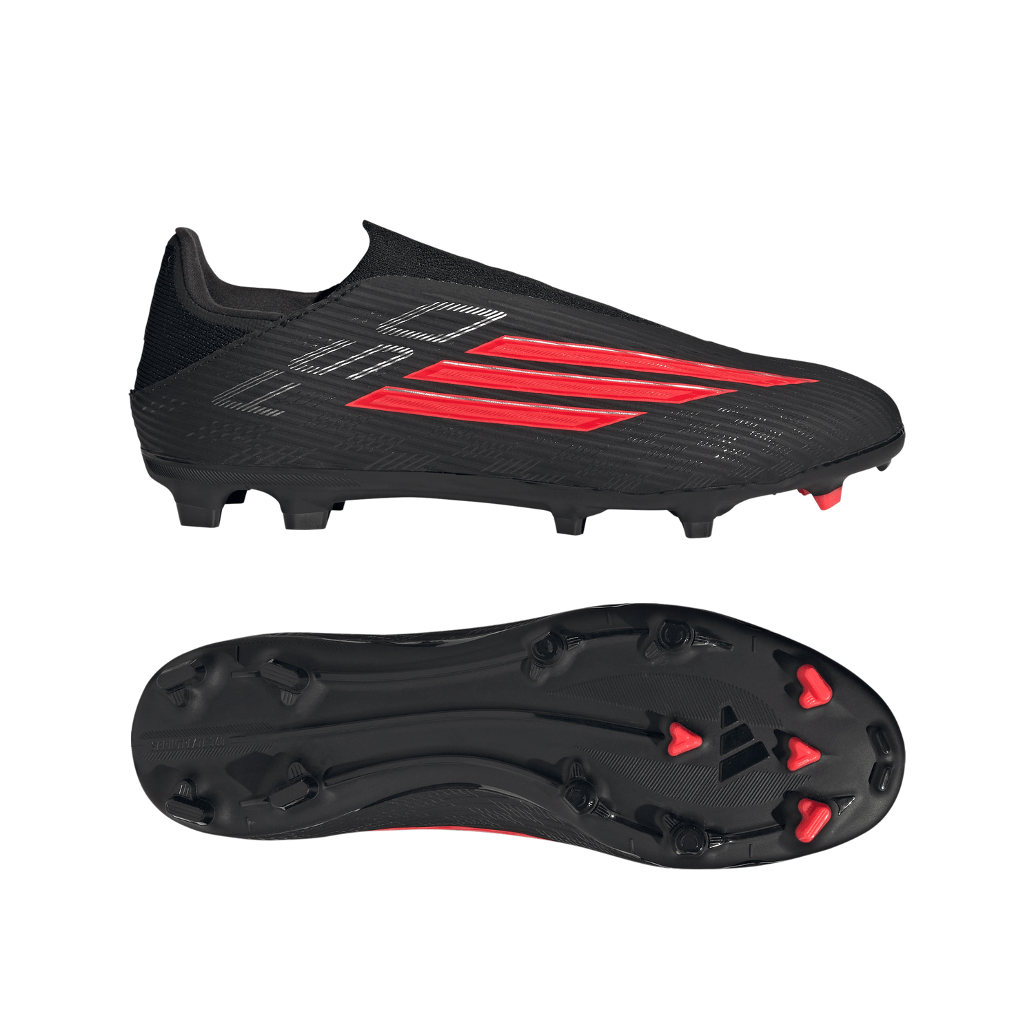 Tacos de fútbol para hombre adidas F50 League sin cordones FG/MG para terreno firme / múltiples superficies - Negro/Rojo