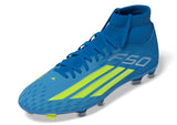 adidas F50 League Mid Cut FG/MG Firm Ground/Multi Ground Men's Soccer Cleats - Blue/Yellow/Aqua