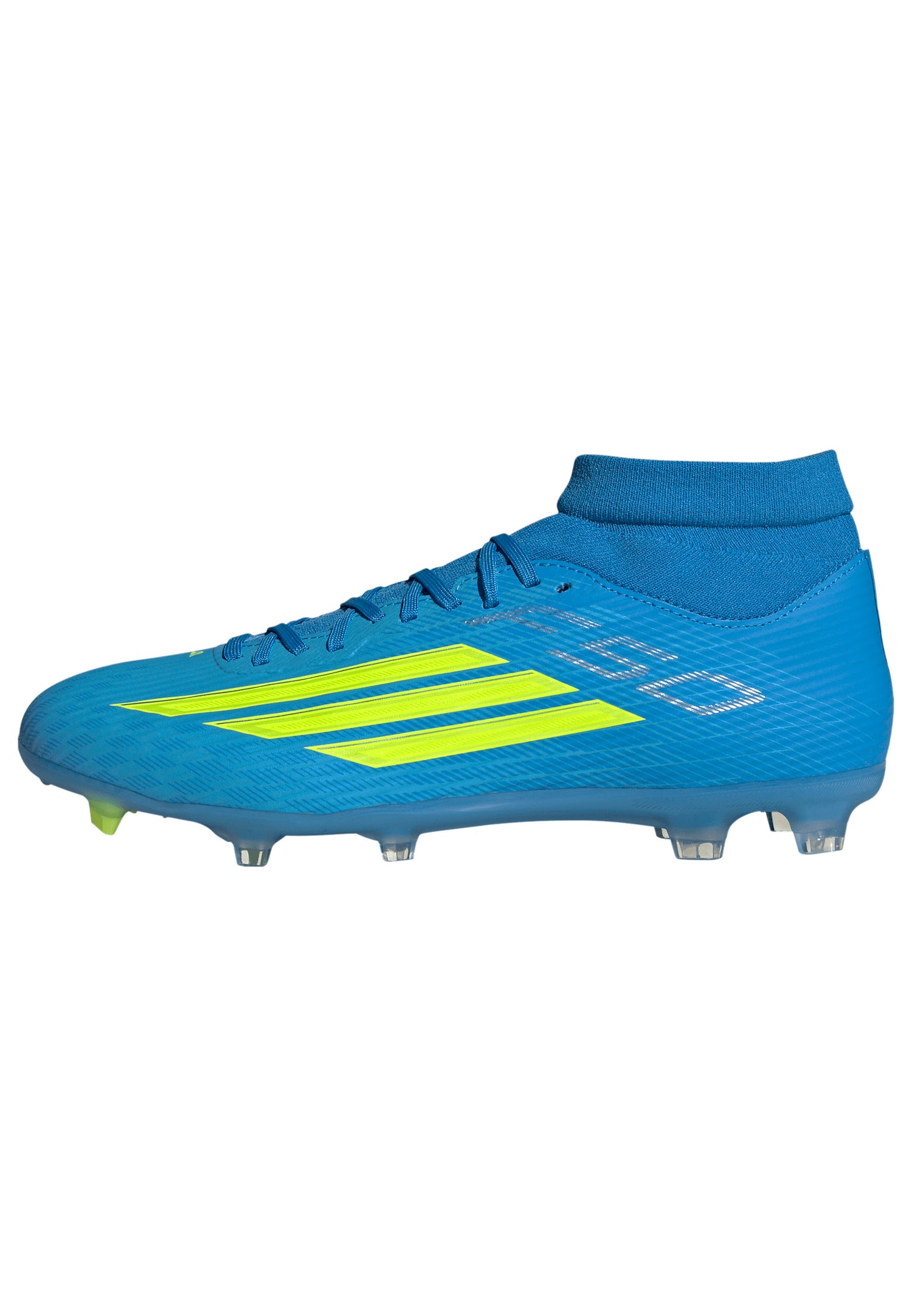 adidas F50 League Mid Cut FG/MG Firm Ground/Multi Ground Men's Soccer Cleats - Blue/Yellow/Aqua