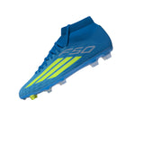 adidas F50 League Mid Cut FG/MG Firm Ground/Multi Ground Men's Soccer Cleats - Blue/Yellow/Aqua