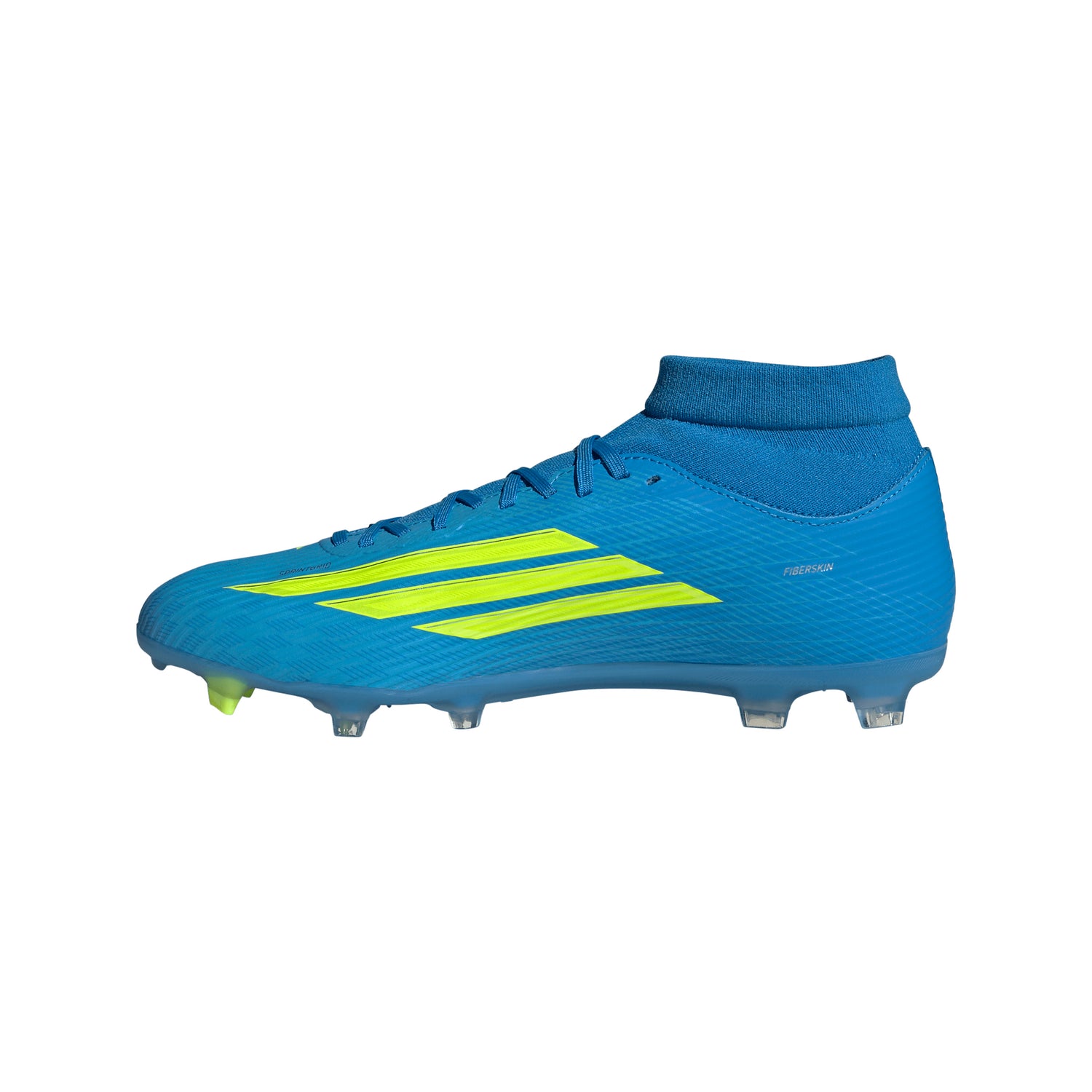 adidas F50 League Mid Cut FG/MG Firm Ground/Multi Ground Men's Soccer Cleats - Blue/Yellow/Aqua