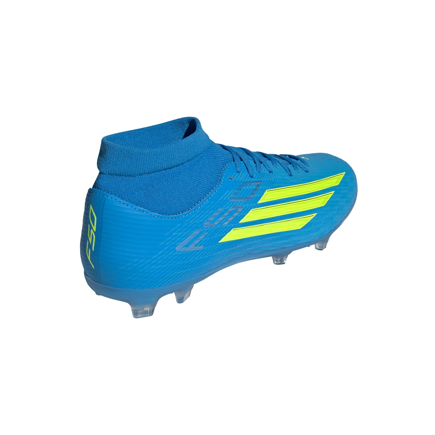 adidas F50 League Mid Cut FG/MG Firm Ground/Multi Ground Men's Soccer Cleats - Blue/Yellow/Aqua