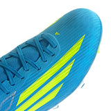 adidas F50 League Mid Cut FG/MG Firm Ground/Multi Ground Men's Soccer Cleats - Blue/Yellow/Aqua