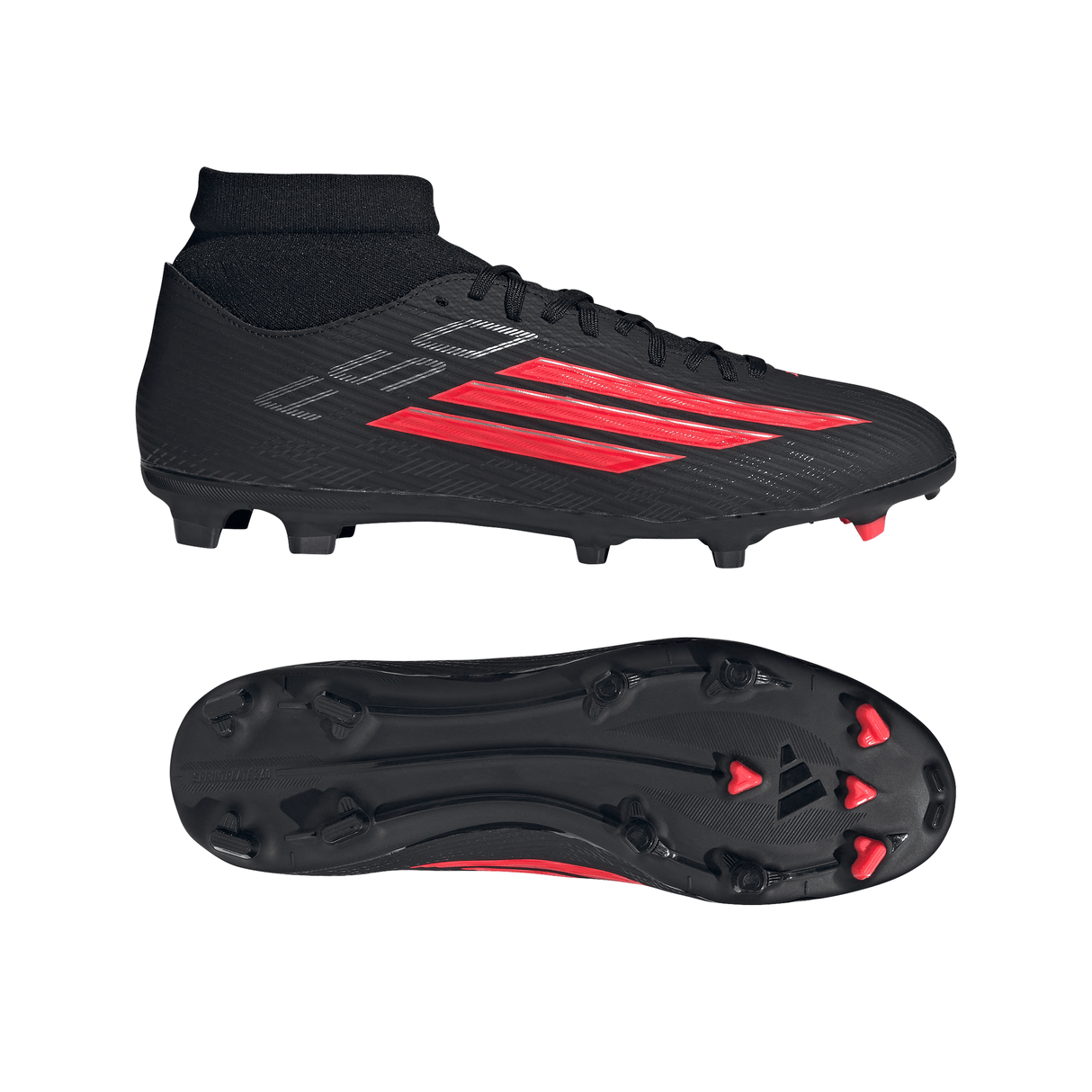 adidas F50 League Mid Cut FG/MG Tacos de fútbol para hombre (terreno firme/multiterreno) - Negro/