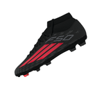 adidas F50 League Mid Cut FG/MG Tacos de fútbol para hombre (terreno firme/multiterreno) - Negro/