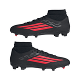 adidas F50 League Mid Cut FG/MG Tacos de fútbol para hombre (terreno firme/multiterreno) - Negro/