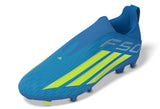 adidas F50 League Laceless FG/MG Firm Ground/Multi Ground Youth Soccer Cleats - Blue/Yellow/Aqua