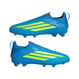 adidas F50 League Laceless FG/MG Firm Ground/Multi Ground Youth Soccer Cleats - Blue/Yellow/Aqua