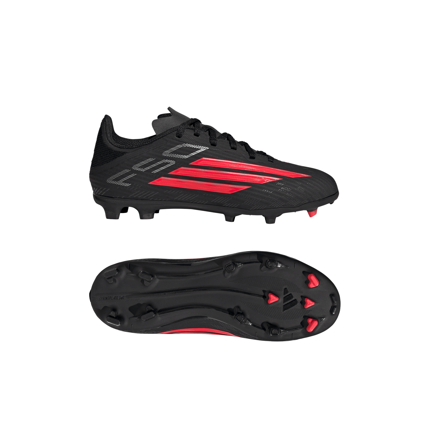 adidas F50 League FG/MG Firm Ground / Multi Ground Youth Soccer Cleats - Black/Red
