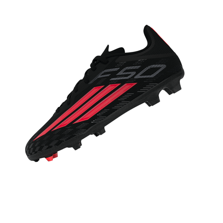 adidas F50 League FG/MG Firm Ground / Multi Ground Youth Soccer Cleats - Black/Red