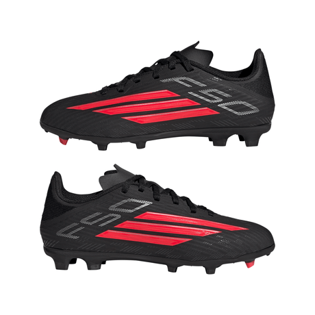adidas F50 League FG/MG Firm Ground / Multi Ground Youth Soccer Cleats - Black/Red