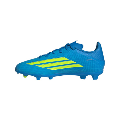 adidas F50 League FG/MG Firm Ground/Multi Ground Youth Soccer Cleats - Blue/Yellow/Aqua